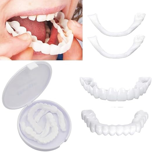 TA Instant Perfect Smile Comfort Fit Flex Teeth Veneers – Natural Denture Covers for Upper and Lower Teeth, Whiten & Enhance Smile, Easy Fit, Removable Cosmetic Dental Solution