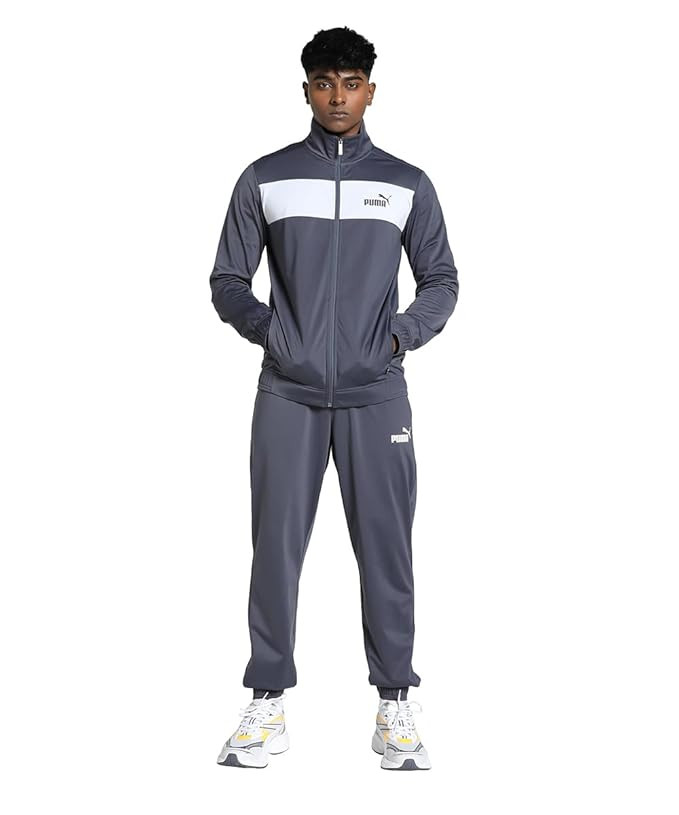 TA Puma Men's Polyster Active Tracksuit | Lightweight Polyester Full-Zip Jacket & Track Pants Set for Men.