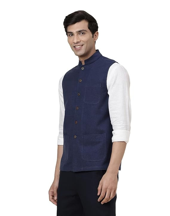 TA Men's Cotton Woven Nehru Jacket