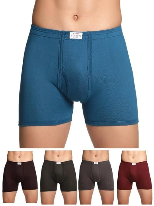 TA Lux Classic Men's Inner Elastic Trunks - Pack of 5 (Color May Vary) | Premium 100% Cotton | Ultimate Comfort Breathable, Soft & Durable | Everyday Essential Lux Underwear