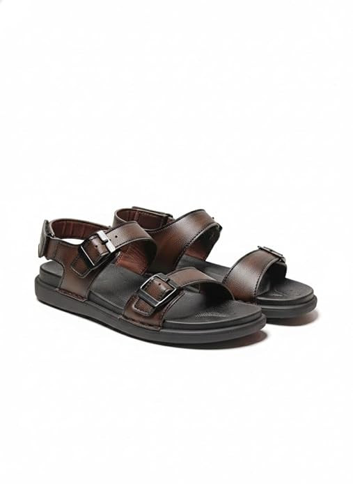 TA Men’s Black Adjustable Sandals | Lightweight Casual Comfort Footwear for Daily Wear | Soft Cushioned Open Toe Slingback Sandals for Men