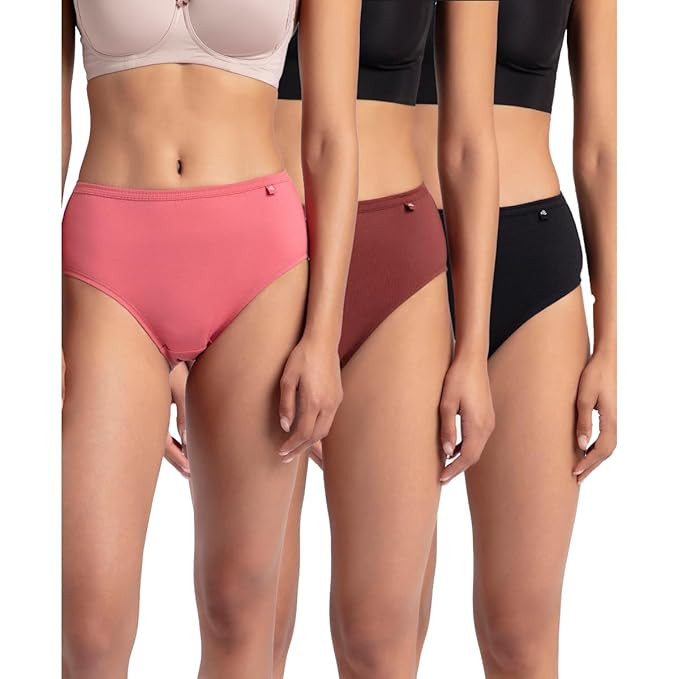 TA Jockey 1406 Women High Coverage Super Combed Cotton Hipster with Concealed Waistband and StayFresh Treatment_(Pack of 3, Colors & Prints May Vary)