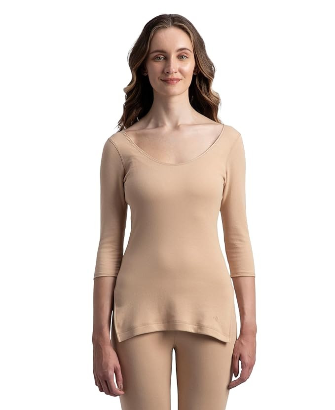 TA Women Super Warmth Super Combed Cotton Rich Brushed Three Quarter Sleeve Thermal Top with StayWarm Technology.