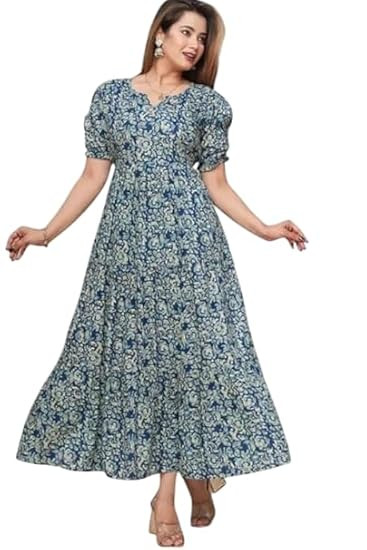 TA Women's Rayon Floral Printed Anarkali Maternity Feeding Kurti