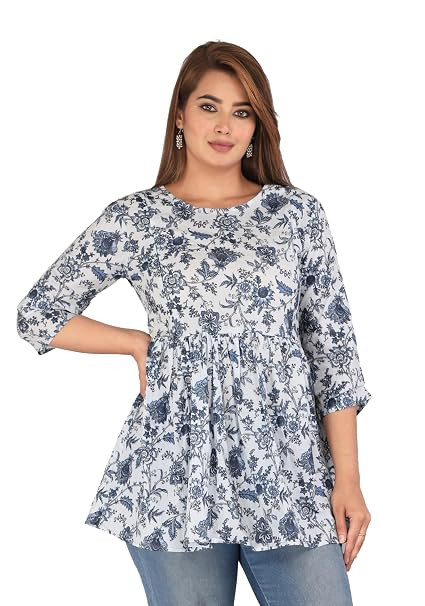 TA 100% Cotton Maternity Feeding Top for Women | Nursing Short Kurtis with Zip | Pregnancy Long Tunics for Jeans | Maternity Nursing Clothes for Easy Breast Feeding | Pregnancy Clothing.