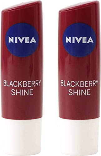 NIVEA- 2pcs of BLACKBERRY SHINE Lip Balm (4.8 g).