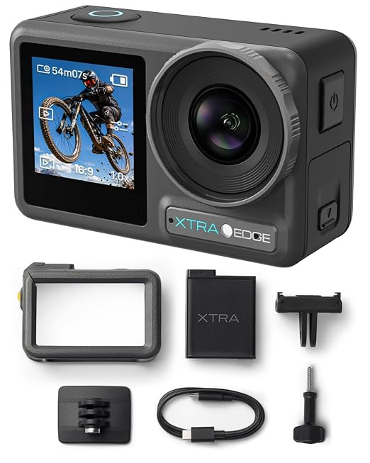 Action Camera, 1/1.3" Sensor & 4K Cinematic Video，K/120fps Video, Night View Mode, Ultra Waterproof to 52 ft, 360 Lock, TiltGuard, MotionMaster,Hyper Stabilization.