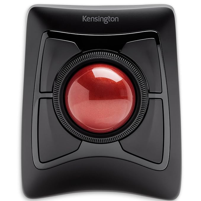 Kensington Expert Mouse® Wireless Trackball Mouse, Easy Finger Control, Precision and Smooth DiamondEye™ Optical Tracking, Ergonomic and Ambidextrous Comfort Design for Windows, PC and Mac (Black).