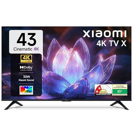 Xiaomi (108 cm) 43 inch Smartchoice X 4K Ultra HD Smart | Dolby Vision | Eye Care Mode | Google TV | L43MB-AIN.