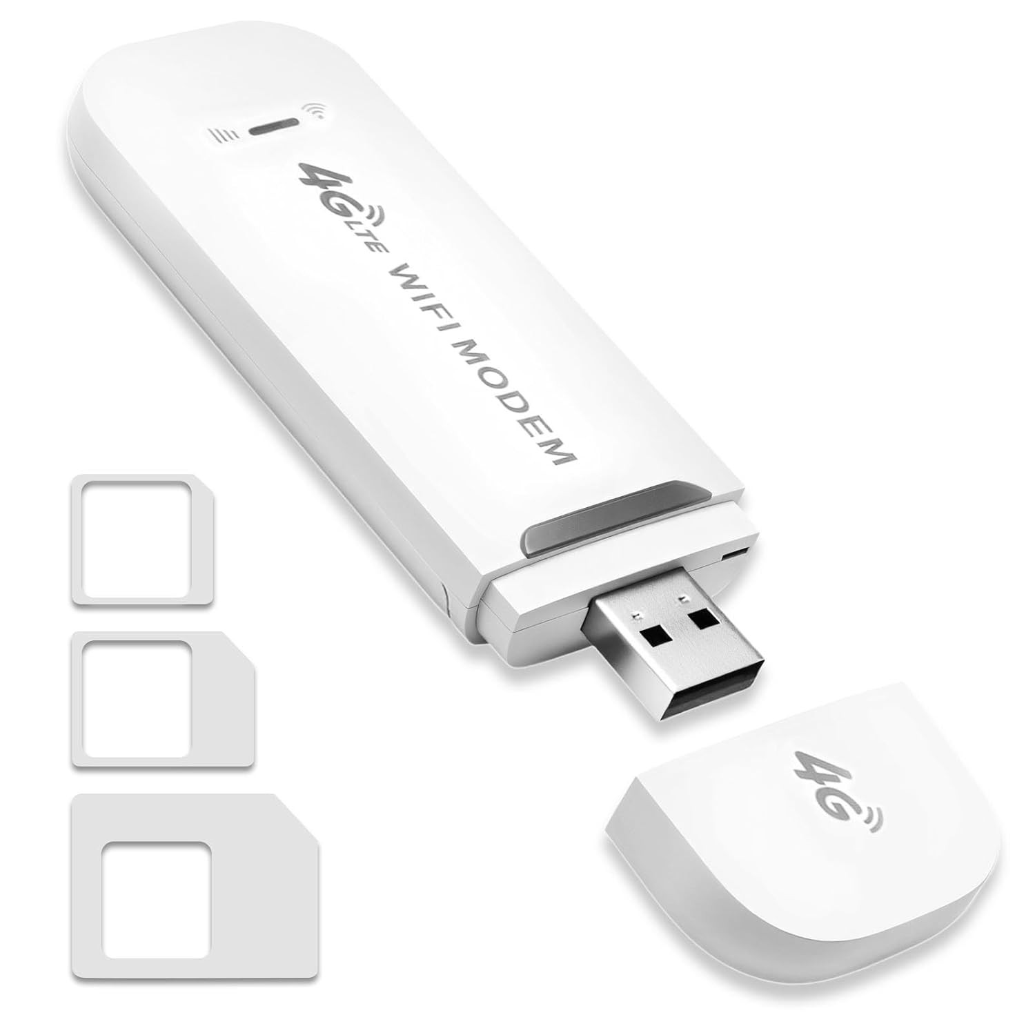 4g Dongle Portable Mobile Wifi with SIM Card Slot, USB Plug Modem Hotspot Pocket Router With 150Mbps, Secure Wireless Internet Extender for Connecting to Internet Pay as You Go.
