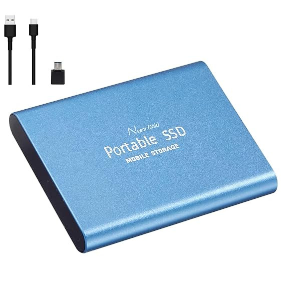 SSD USB 3.1 External Solid State Drive 500GB Blue Portable High Speed Storage Hard Disk for PC Laptop Mac Smart TV Gaming Console
