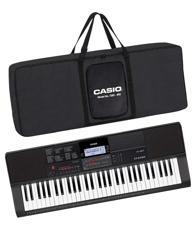 Casio CT-X700 61 Keys Touch Sensitive Portable Keyboard With Carry Case (Black).
