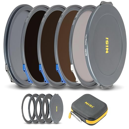 NiSi JetMag Pro 82MAG Landscape ND Kit - Magnetic Lens Filters FS Neutral Density (3-Stop, 6-Stop, 10-Stop) True Color CPL, Adapters (67mm/72mm/77mm/82mm), Protective Caps and Caddy Case