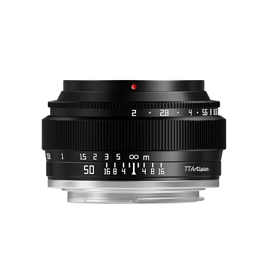 TTArtisan 50mm F2 Full Frame Camera Lens, Large Aperture Manual, Standard, Black, Sony E Mount