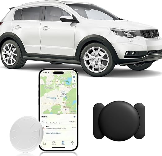 Hongtop GPS Car Tracker,Tracker Device for Vehicles,No Monthly Fee Car Locator Work with Apple Find My(iOS Only),Mini GPS Tracker with Magnetic Case (Black,1PCS)