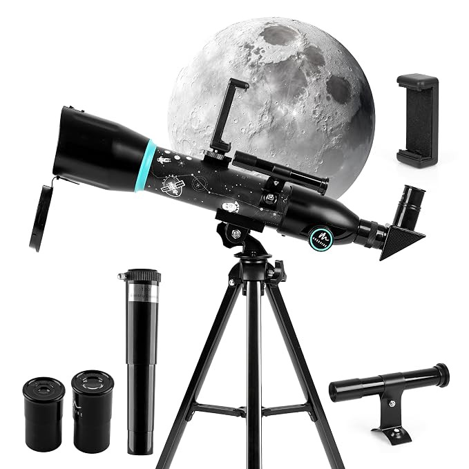 Audavibe Educational 40050 Astronomical Telescope with APP | 1000+ Facts on Solar System, Spacesuits, Launchers, Celestial Bodies, etc | AstroReels, Skymap & AR Based Fun Learning