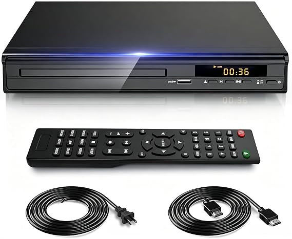 DVD Player for TV,All Region Free CD/DVD Player with HDMI/AV Output,Support Mic's/Karaoke,USB/SD Card Reader,Contains HDMI/AV Cable for NTSC/PAL DVD Players,Full Function Remote Control for DVD Player