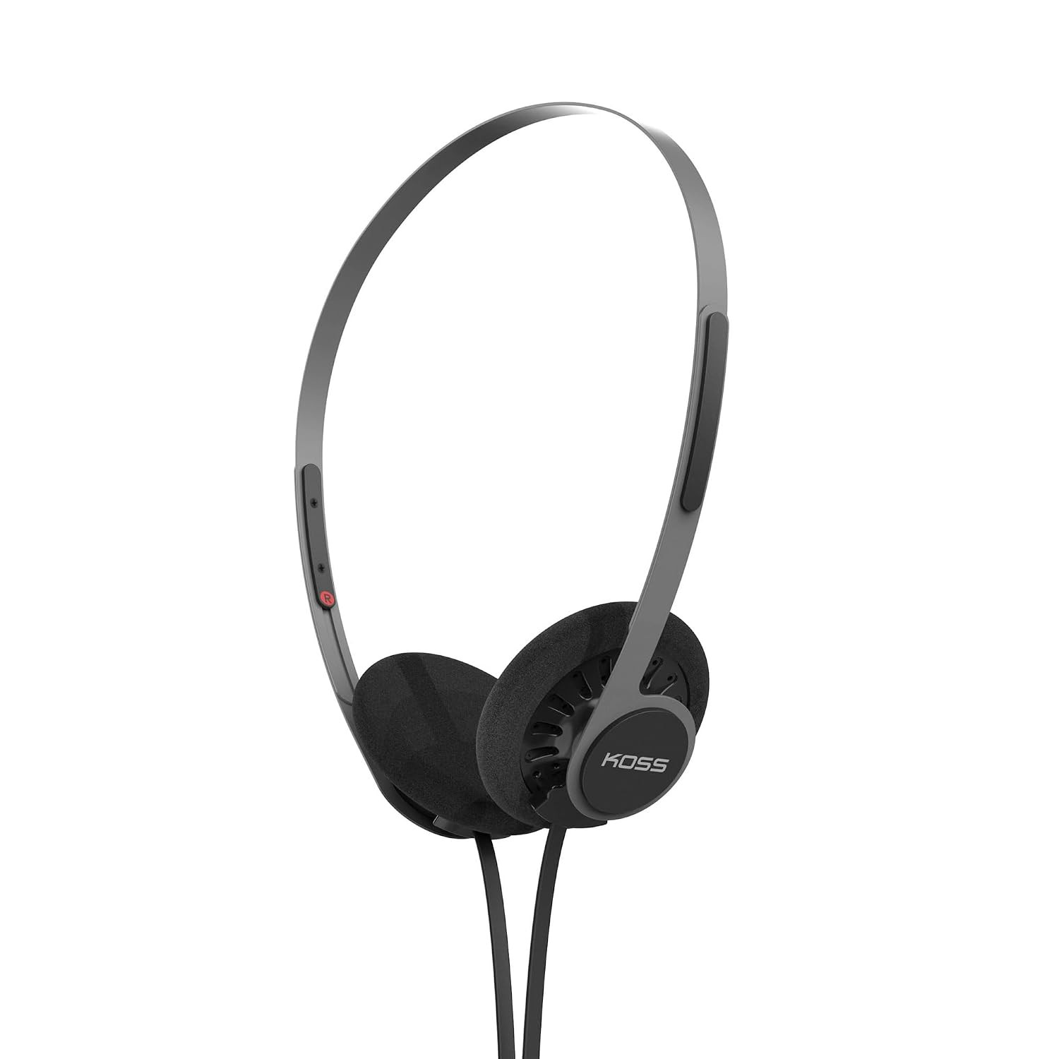 Koss KPH40 Utility On-Ear Headphones, Detachable Interchangeable Cord System, Ultra Lightweight Design, Stealth Grey