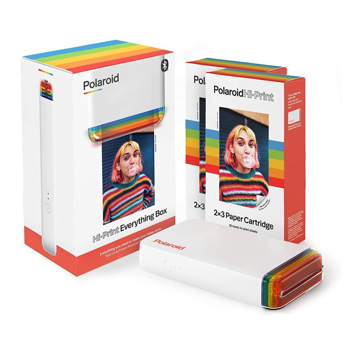 Polaroid Hi-Print - Bluetooth Pocket Photo Printer + Paper Double Pack Bundle (40 Sheets)