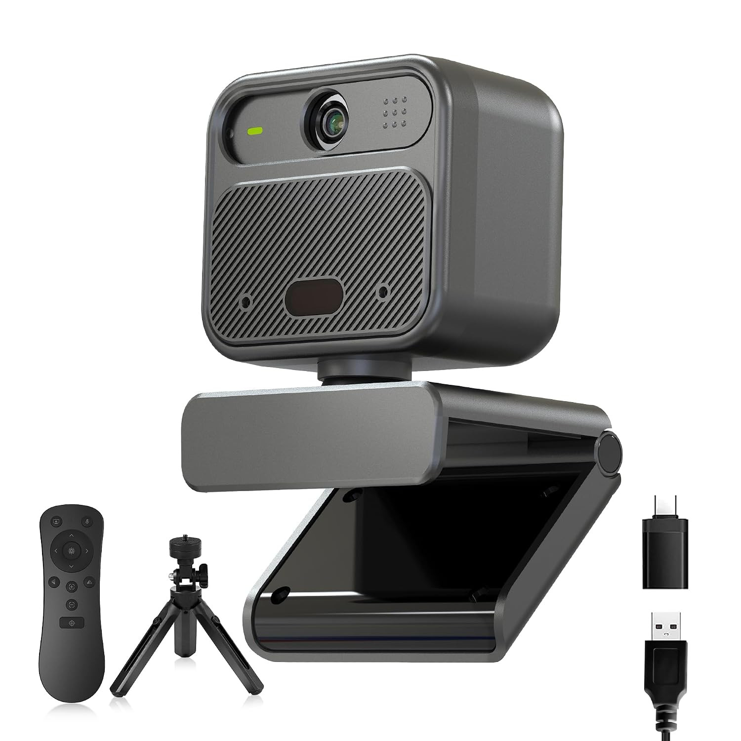 4K Webcam for PC, with 2 Microphone, 85° FOV Computer Cameras with Mirror & Flip Funtion, Remote, Precise Focus, Privacy Cover, Tripod, Webcam for PC, Great for for Computer/Zoom/Skype/Teams/Windows