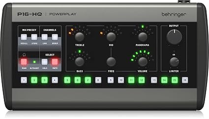 Behringer P16-HQ Channel Personal Monitoring Mixer High Quality D/A Conversion and Precise Sound Control